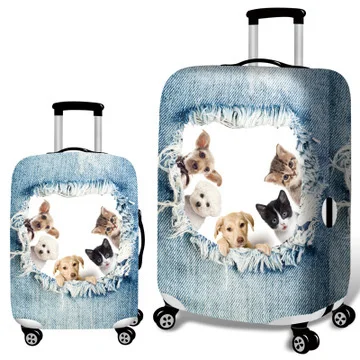 D Animal Cat Travel Luggage Cover Protective Suitcase Cover Trolley Case Accessories Travel Luggage Dust Cover for 18 To 30 Inch - Цвет: D