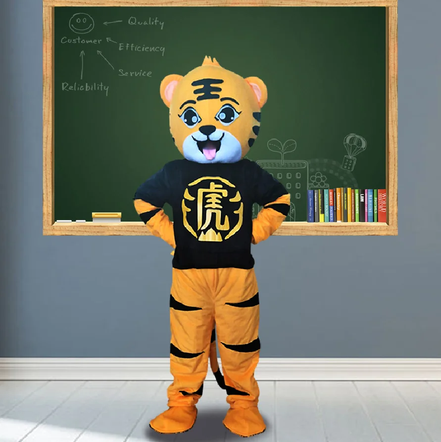 Черный тигр талисман прыжок Тигр талисман костюмы мультфильм персонаж mascotte костюм нарядное платье подарок на день рождения КОСПЛЕЙ НАРЯДЫ