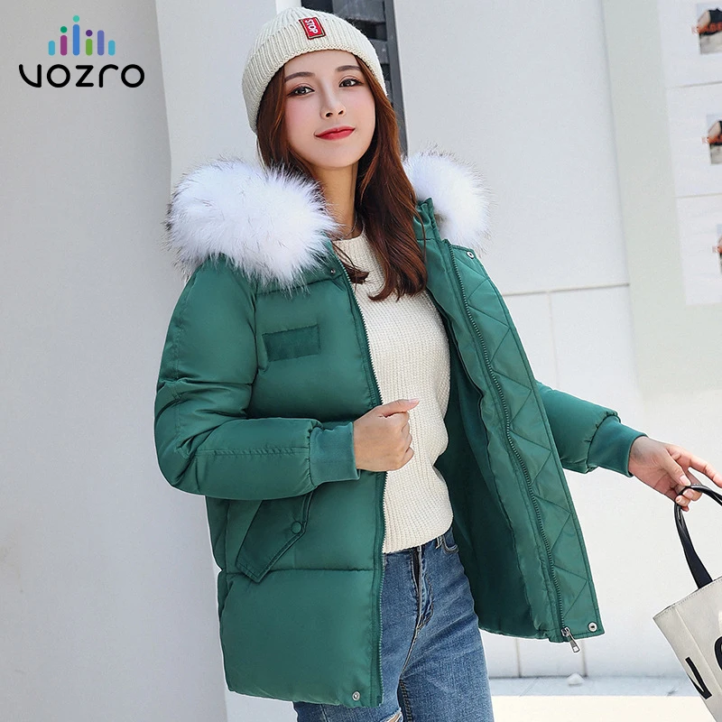 VOZRO, зимняя куртка, пальто, хлопковое зимнее кожаное пальто, стильное плотное пальто для женщин, Украина, Veste Femme Campera Mujer Zaful
