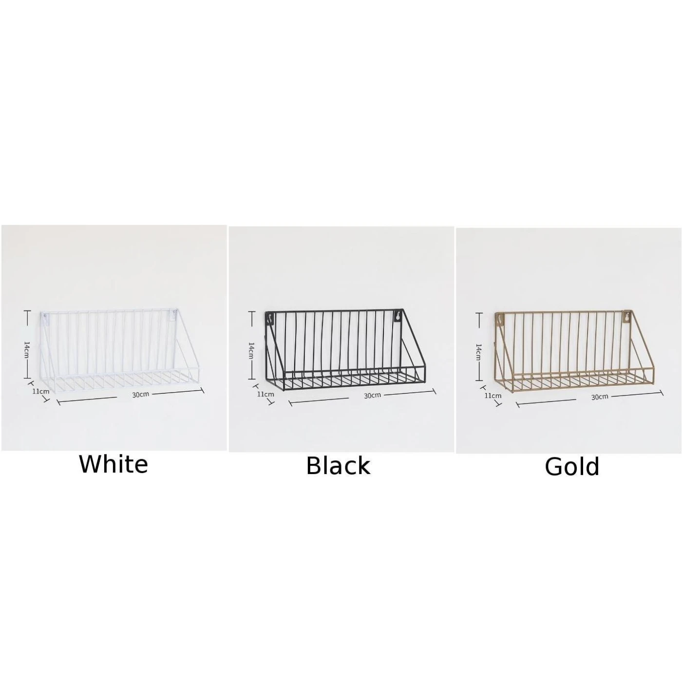 Wall Wire Shelf Storage Holder Wood Rack-Shelves For Living Room Bathroom