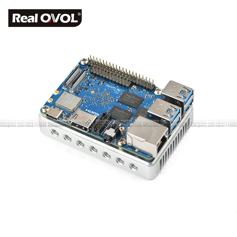  RealQvol FriendlyARM NanoPi M4 V2 4GB DDR3 Rockchip RK3399 SoC 24G y 5G dual-band WiFi + Bluetooth 