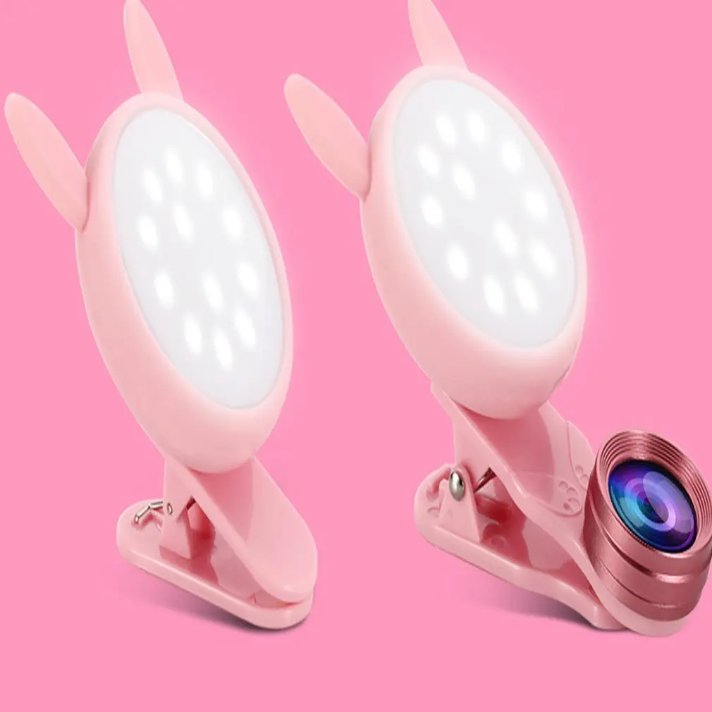 phone lens Led Self-timer Light Artifact Live Wide-angle Usb Charging Flash Light mobile phone lens