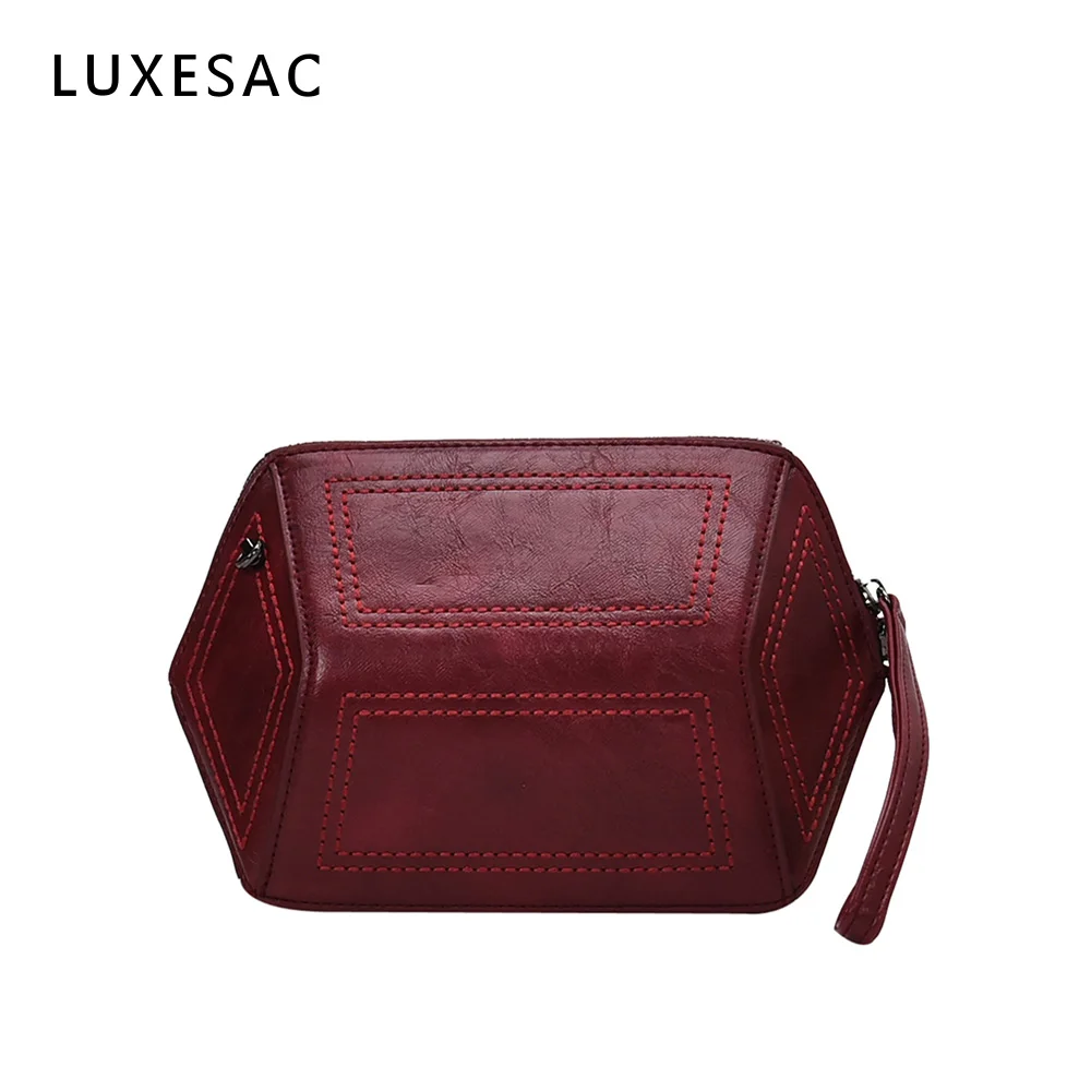 Vintage Burgundy Small Messenger Bag for Women Borsa Donna Chain Pu Leather Crossbody High Quality Clutch Female Sac | Багаж и сумки