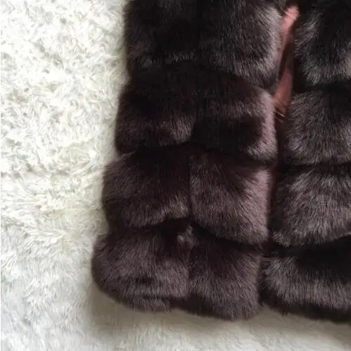 Элегантное женское пальто из искусственного лисьего меха, женское осеннее зимнее Модное Длинное тонкое пальто из лисьего меха, теплое пальто из искусственного лисьего меха