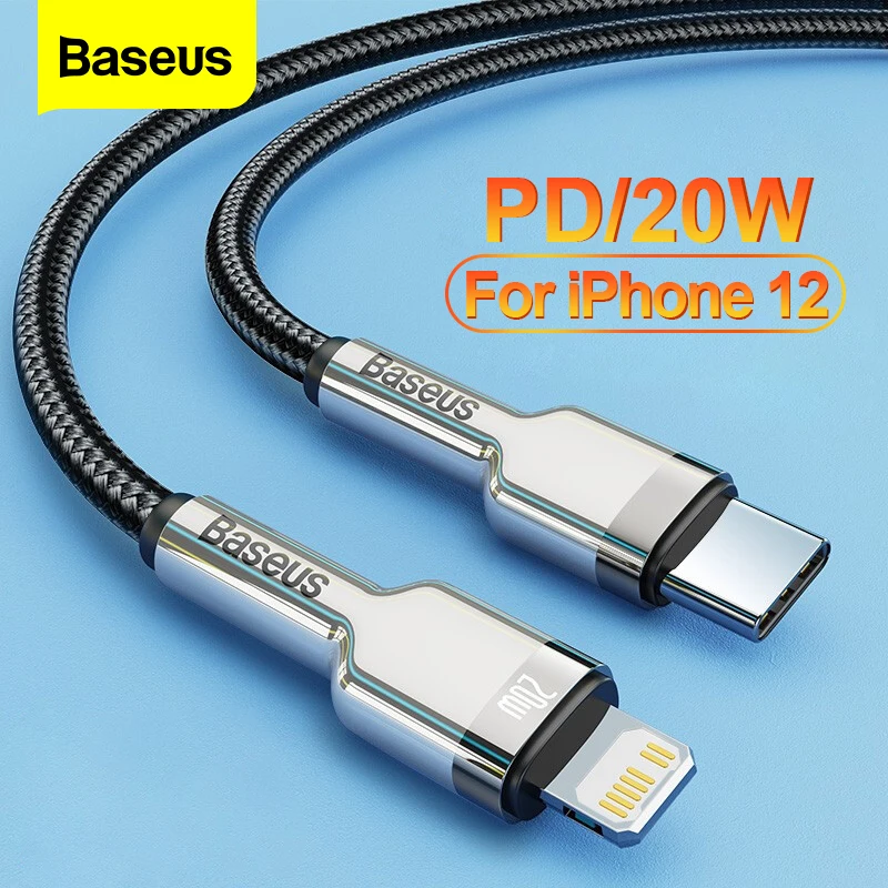 Baseus PD 20 Вт USB C кабель для передачи данных iPhone 12 11 Pro Max X Xr Xs 18 Быстрый зарядный