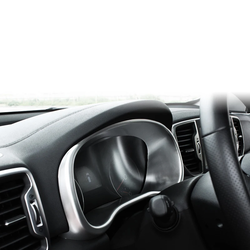 For-Kia-Sportage-2017-2018-QL-LHD-Navi-Dash-Frame-Cover-Instrument-Gauge-Panel-Chrome-Molding