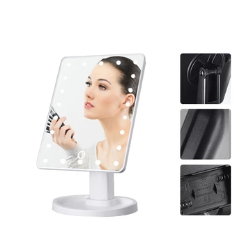 

22 LED Lights Touch Screen 360 Rotate Makeup Mirror Tool Dropshipping Discounted Price Bright Adjustable Batteries Use 16 Lights