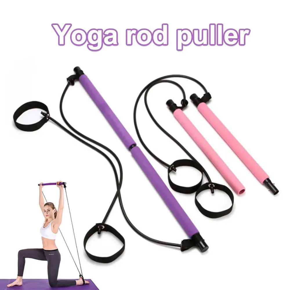 

Pilates Bar Kit Yoga Pull Rods Multi functional Home Pilates Exercise Stick Toning Bar Fitness Rope Puller Yoga Abdominal Rally