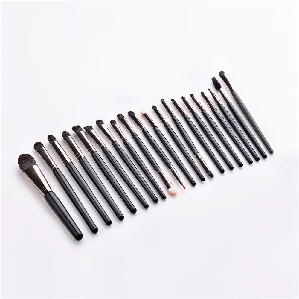 20 шт./компл. кисти для макияжа черная деревянная ручка тени для век кисти для макияжа инструменты для красоты T20019