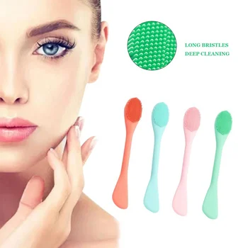

2 in 1 Silicone Mask Brush + Face Cleansing Brush Exfoliating Pore Cleaner Brush Soft Nose Brush Skin Care Tool Pore Cleaner