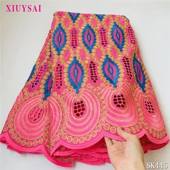 

Newest Nigerian African Cotton Lace Fabric 2020 High Quality Swiss Voile Lace Punch Cotton For Wedding Dress Wholesale Price