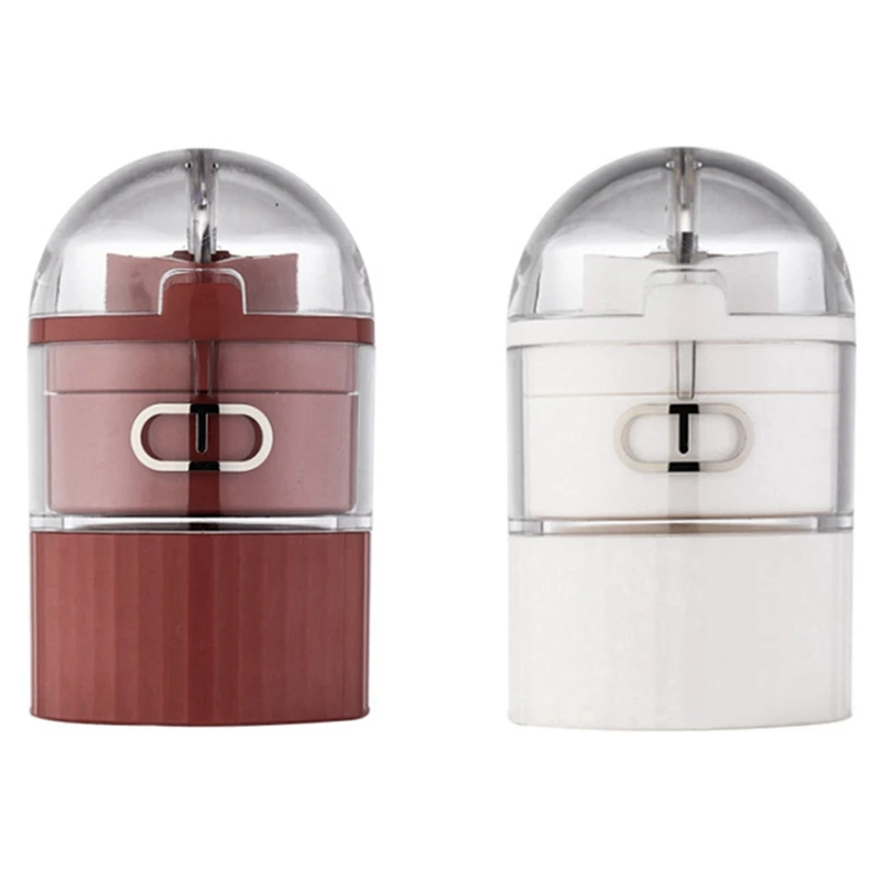 2 Pcs Medicine Pill Box Grinder Cutter Container Dispensing Transparent Sorting Red &amp White | Дом и сад
