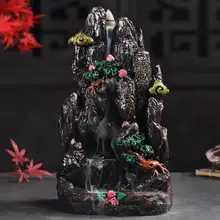 Смола горный водопад Rockery дым обратного потока ладан горелка Настольный пейзаж ароматерапия ладан r палочка держатель курильница