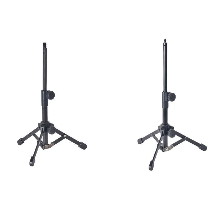 Mini Tabletop Tripod Microphone Mic Stand Holder With Threaded For Meetings Lectures Speaking