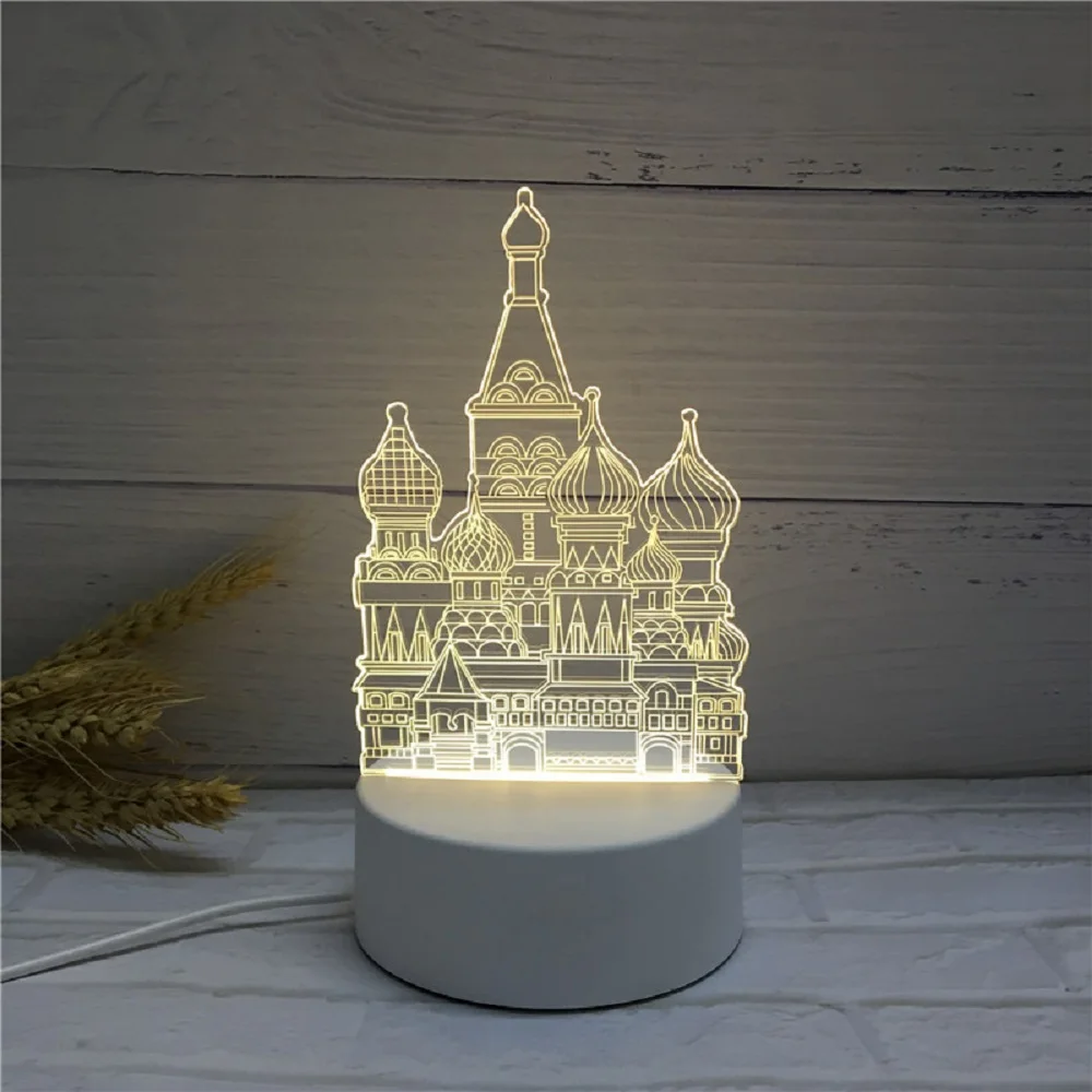 3D фестиваль USB акриловый Ночной светильник, подвесной светодиодный настольный стол, декор для спальни, настольные лампы, подарок, теплая белая лампа, Рождество, год