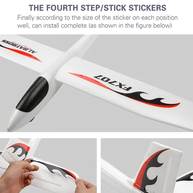 2020 FX707S Airplane Hand Glider Plane Throwing Airplane Soft Foam Airplane Aircraft Model DIY Toys for Kids High Performance 5