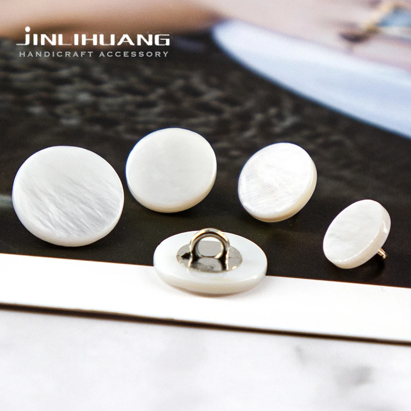 Пуговицы из натуральной белой ракушки для рубашки хвостовик пресноводной