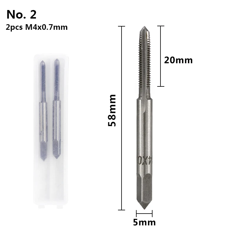 2pcs M4x0.7mm XCAN 2 шт. M3-M16 HSS резьбовой кран сверлильный набор правый ручной кран с винтовой резьбой ручные нарезные инструменты заглушка Метчик сверление металла - Цвет: 2pcs M4x0.7mm