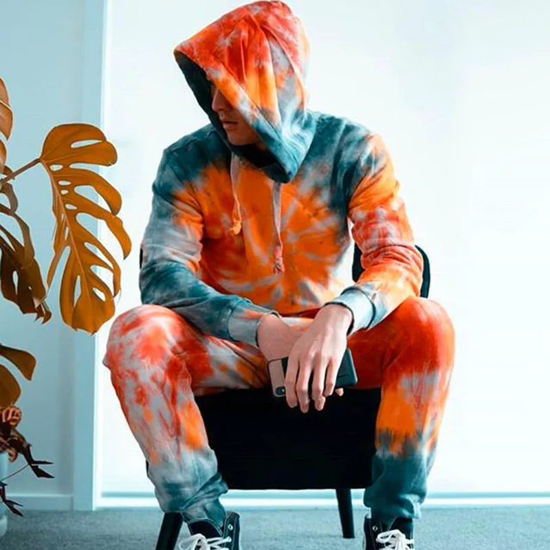 

2021 Autumn Men 2 Pieces Sets Tracksuit Men Hooded Sweatshirt+Pants Pullover Hoodie Sportwear Suit Hombre Casual Clothes
