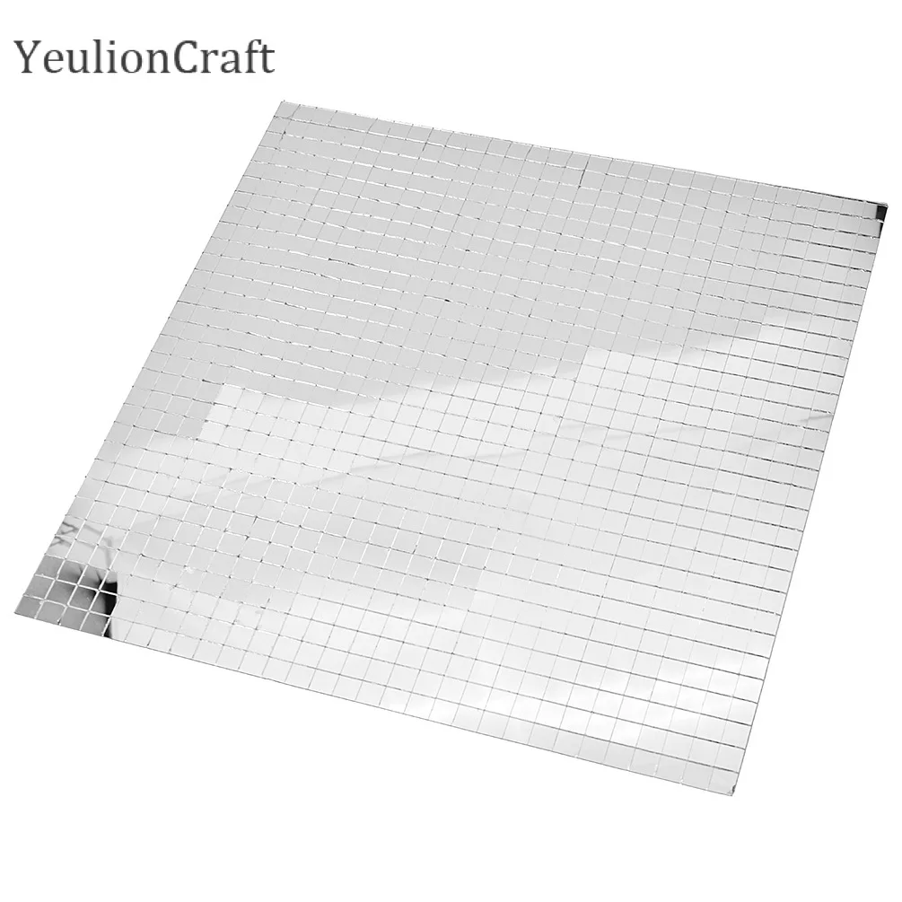 as photos YeulionCraft 30x30 см мини самоклеящаяся квадратная стеклянная зеркальная мозаичная плитка для поделок на стену ручной работы, украшения для дома - Цвет: as photos