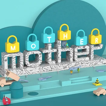 

1set Baby Learning Open Locks Alphabet Toy Set with 26 Locks 26 Keys Creative Children Montessori Early Educational Toys