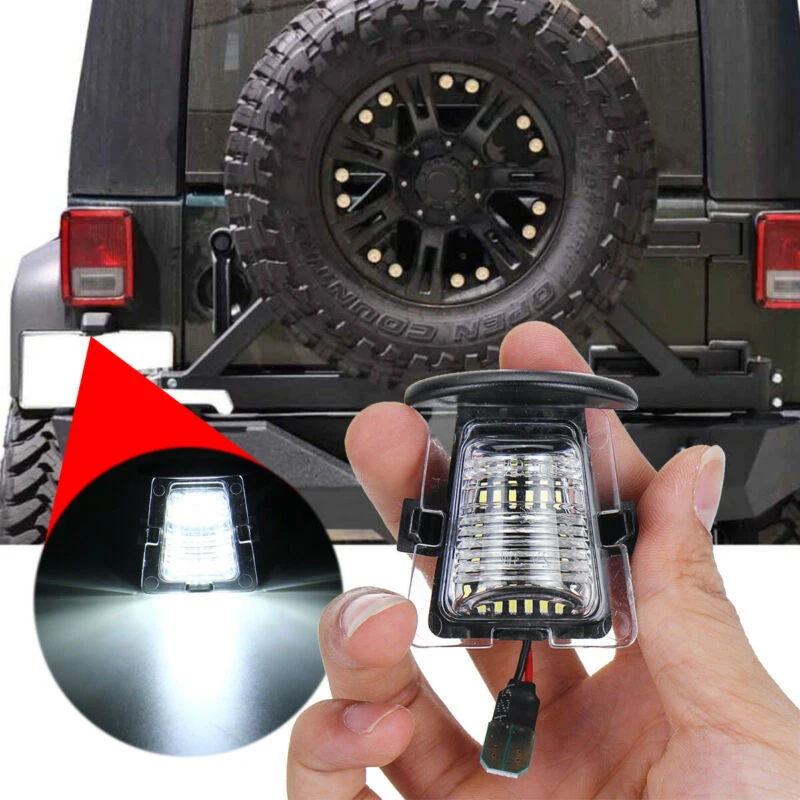 2 шт Автомобильный 6000K 12-24V 18LED светильник номерного знака для Jeep Wrangler 2007- Set