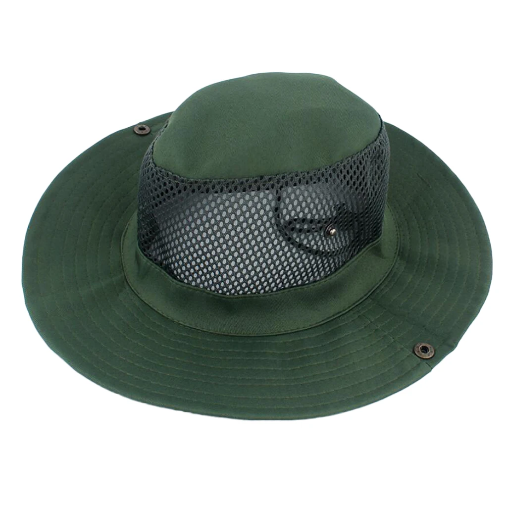 Outdoor Sun Protection Wide Brim Bucket Hat Breathable Boonie Cap for Fishing Boating Hunting Hiking Camping