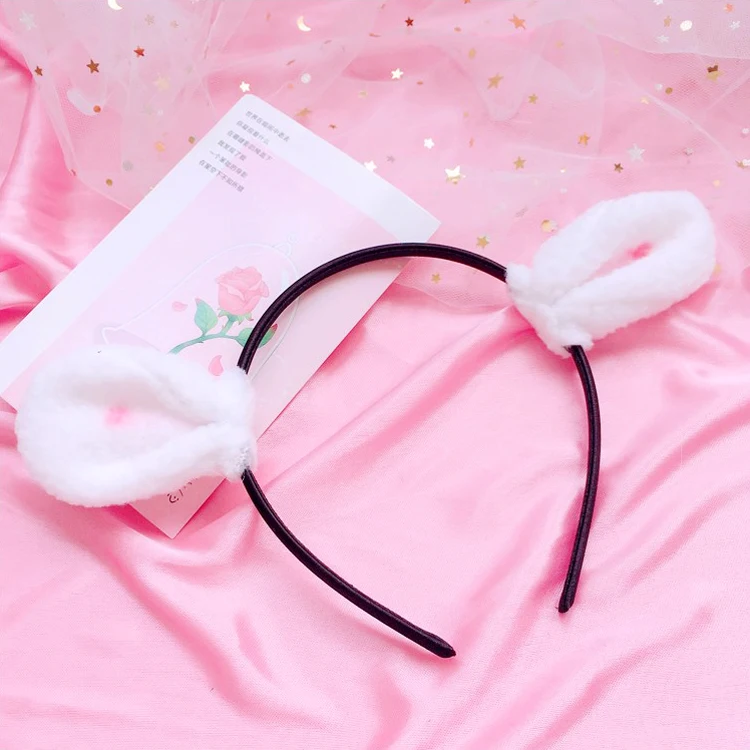Rabbit ear hoop Мягкие японские игрушки для девочек ручной работы DIY мягкий милый пушистый кролик заколки «кошачьи ушки» повязка Косплей Аксессуары для волос - Цвет: Rabbit ear hoop