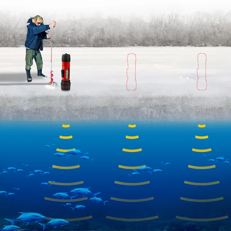 Portable Fish finder Wireless Echo Sounder 0.8-90m Depth Digital Handle Transducer Sensor Sonar Ice Fishing Fishfinder