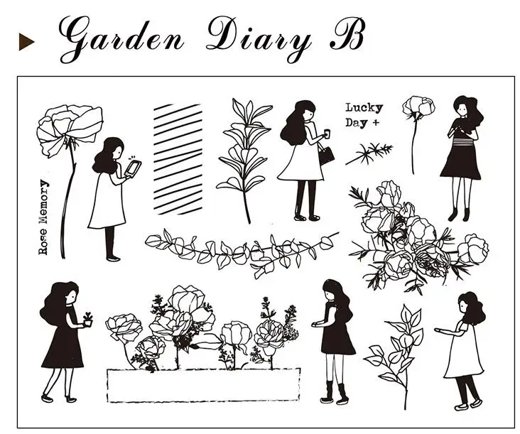 Садовый дневник B/прозрачный чистый силикон штамп/печать для DIY Скрапбукинг/фотоальбом декоративный прозрачный штамп 1293