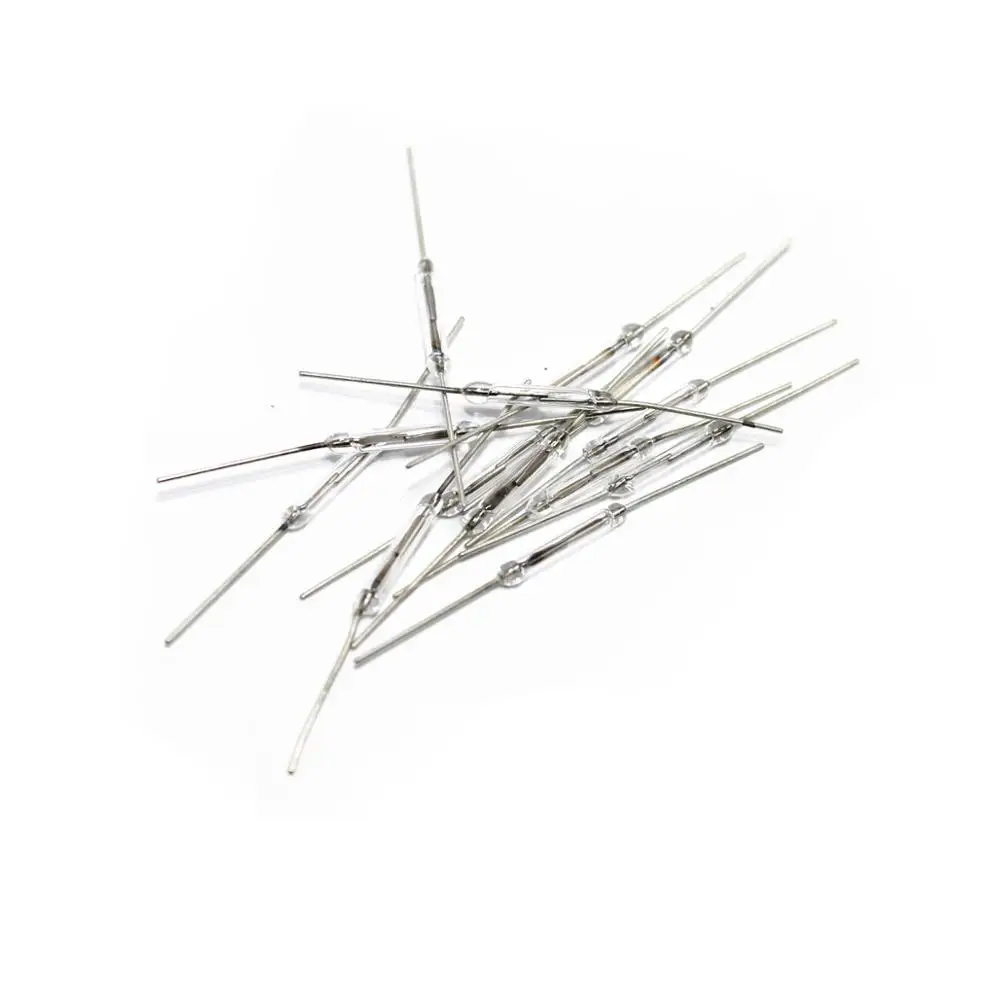 100pcs/lot Reed Switches Magnetically Controlled Switch Y213 2X14mm Magnetic Induction Tube 2X14MM Long Normally Open | Обустройство