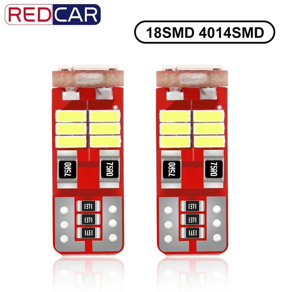 2 шт. W5W светодиодные лампы 18SMD 4014 чипы T10 Led 194 168 Canbus без ошибок Клин Замена