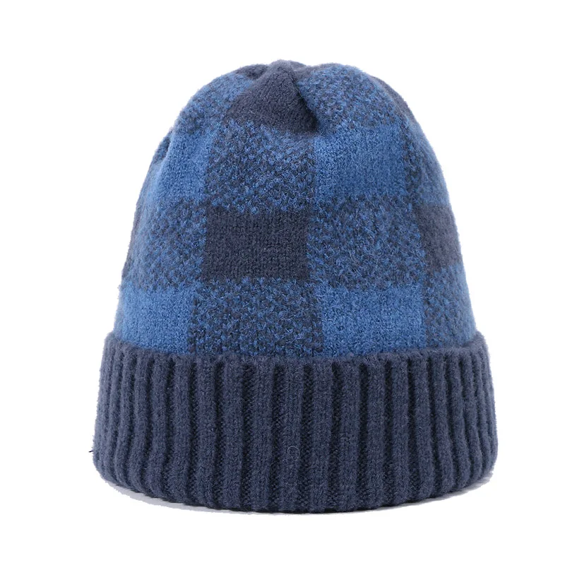 H Skullies женская шапка вязаная шапка осенние и зимние теплые шапки теплые и удобные кепки унисекс Сращивание Цвет Блок открытый - Цвет: H