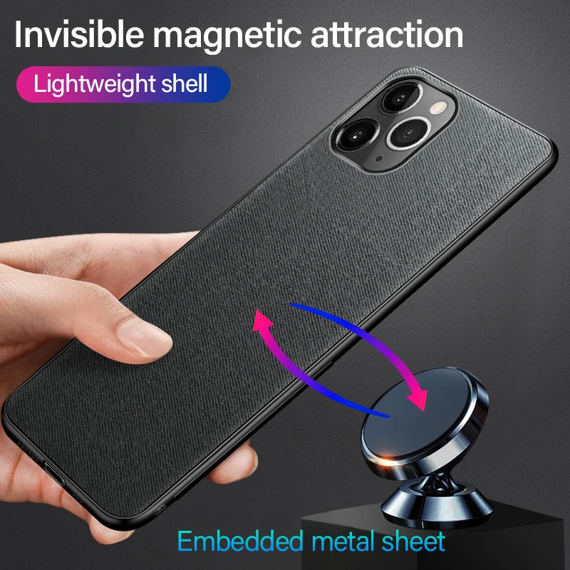 Ultra-thin Cloth Texture Magnetic Phone Case For iPhone 13 12 11 Pro SE2020 Xsmax XS XR X 8 7 6 s Plus Silicone Cover cases for iphone xr