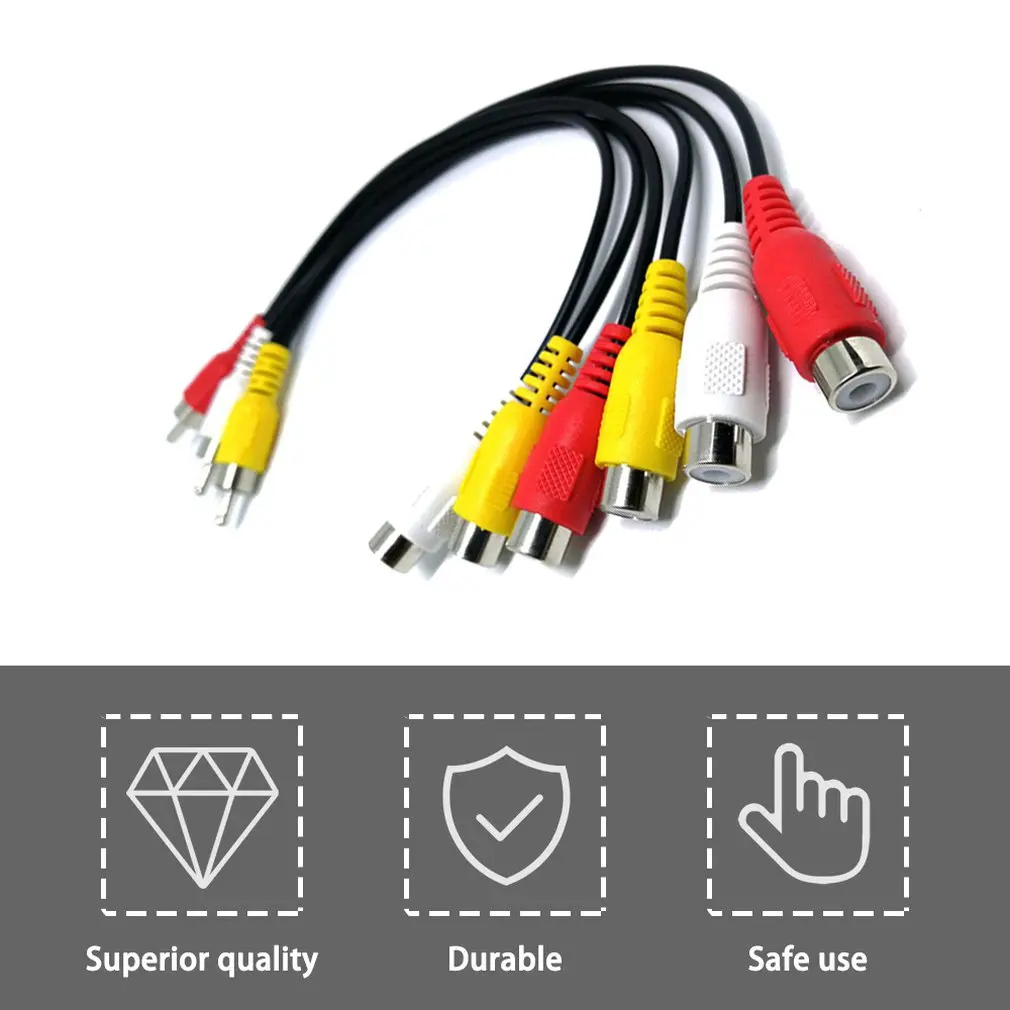 3RCA штекер 6RCA NC XQIN сплиттер Аудио ТВ DVD видео кабель адаптера AV| |