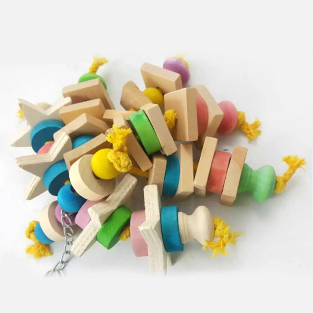 Большой попугай жевательная игрушка птица блоки узлы разрывающая клетка для