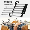 5 in 1 Multi-functional Stainless Steel Clothes Hangers Pant rack shelves Newest Fashion Wardrobe Hot Sale Magic Hanger ► Photo 2/6