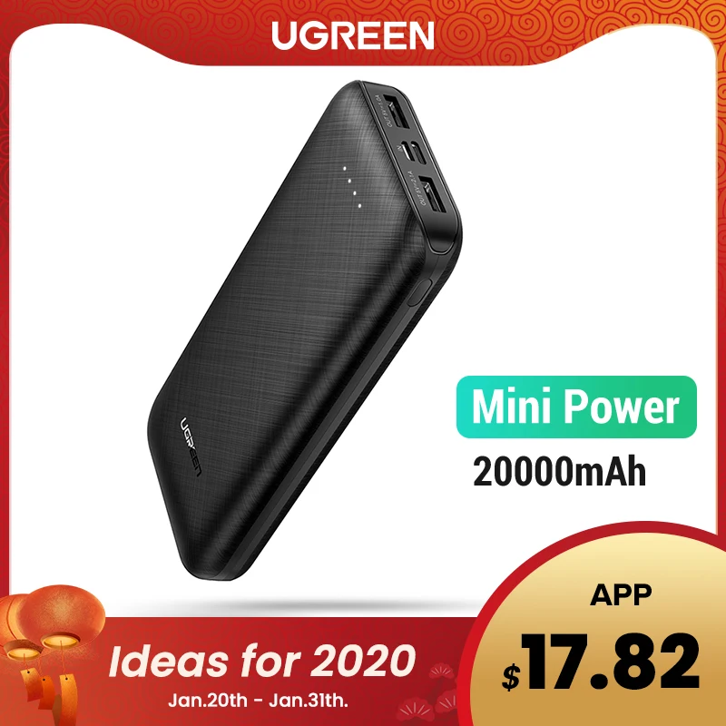 Ugreen Power Bank 20000mAh cargador de batería móvil externo cargador de teléfono rápido portátil p