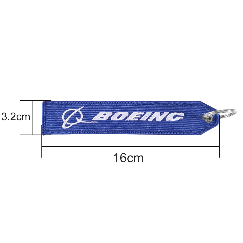 Blue Boeing Keychain Phone Straps Double-sided Embroidery Aviation Key Ring Chain for Aviation Gift Strap Lanyard for Mobile (4)