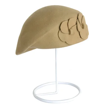 

Women Casual Wear Resistance Beret Autumn Winter Elegant Travel Faux Wool Vintage Breathable Warm Hats Gift Flower Pattern Soft