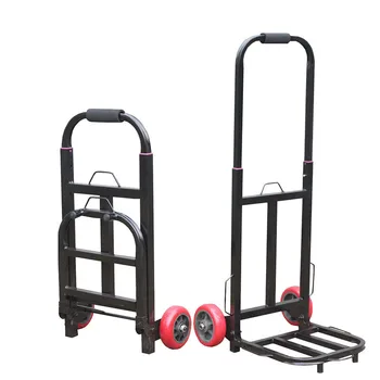 

Hand-drawn cart luggage cart small trailer into truck folding two-wheeled shopping cart portable pull rod cart