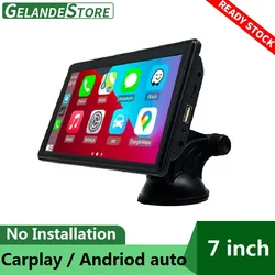Moniteur de voiture sans fil pour toutes les voitures, écran tactile universel de 7 pouces, Navigation CarPlay pour toutes les voitures, android auto Siri 