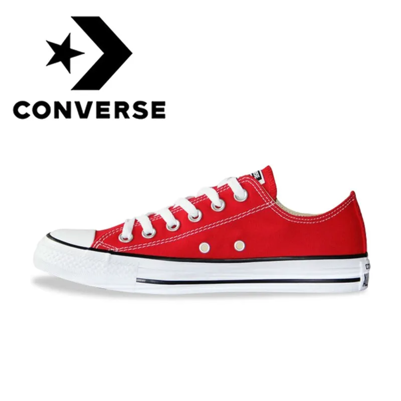 Оригинальная Классическая обувь унисекс для скейтбординга с принтом «Все звезды»; Прочная холщовая Обувь На Шнуровке; Цвет Красный; 101007