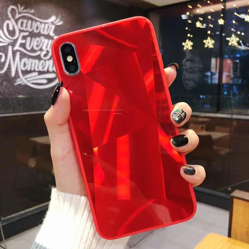

For IPhone X Case For IPhone X XS XR XS Max Luminous Glass Case Soft Silicon Edge Phone Cover For iPhone XR Tempered Glass Cover