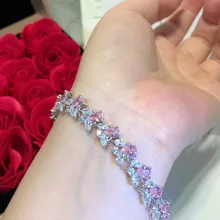 Модный бренд натуральный cz кубический цирконий браслет с камнями в форме капли полный сверлильный браслет с кристаллами серебро 925 пробы Свадебные украшения