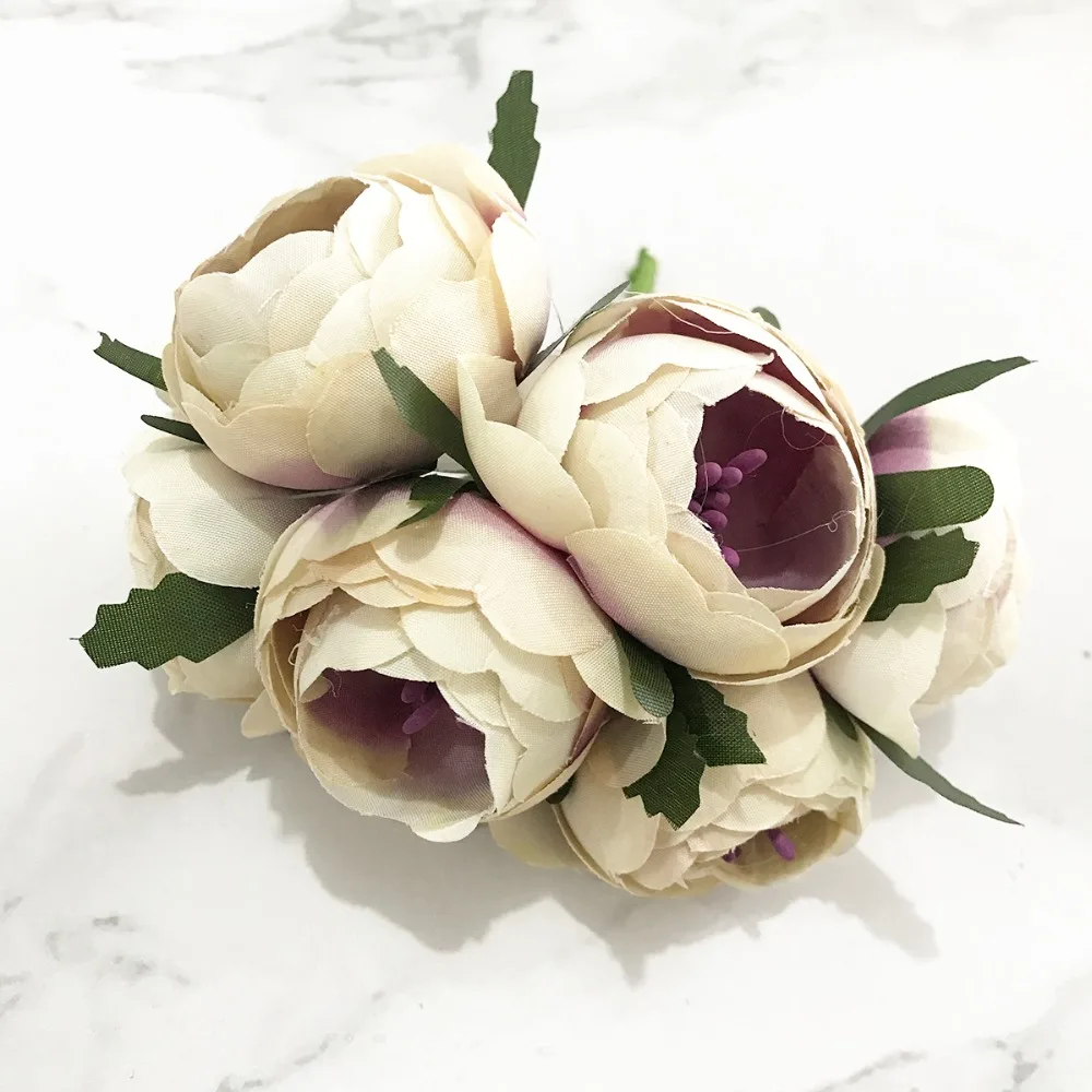 6/10/12/70/90pcs Hybrid Ivory Flower Cherry Stamen Berries Bundle DIY Christmas Wedding Cake Gift Box Wreaths Decor