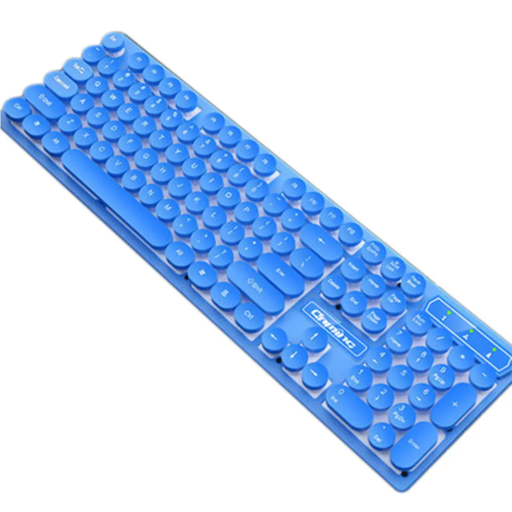 Игровая клавиатура Ретро круглая светящаяся Кепка металлическая панель с подсветкой USB Проводная металлическая панель с подсветкой Водонепроницаемая - Цвет: Matte keyboard