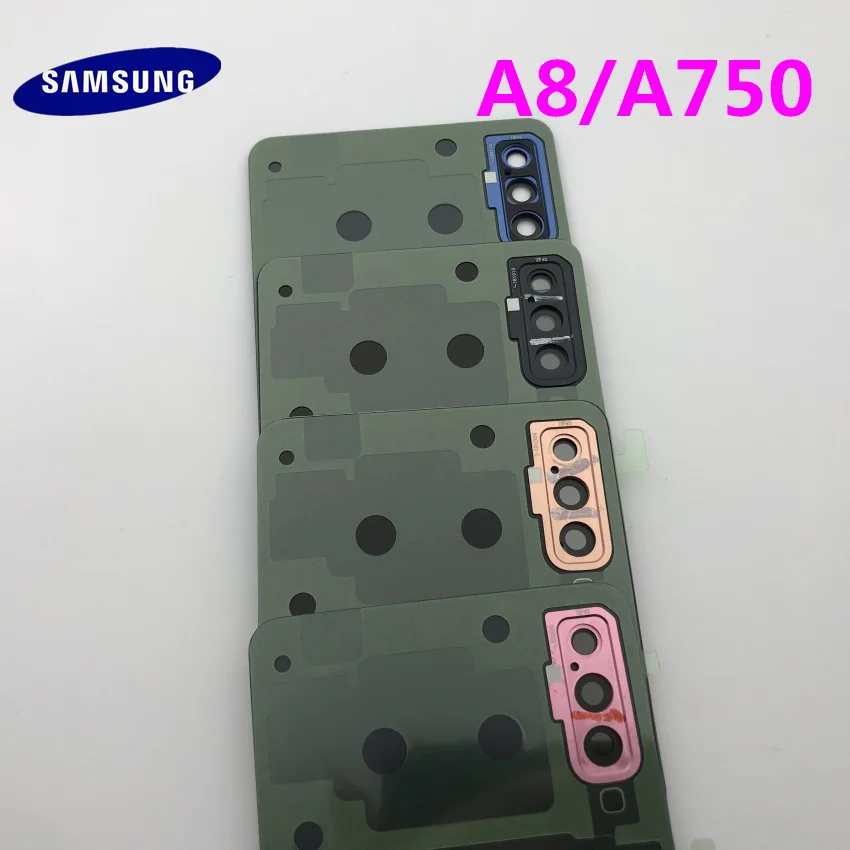 A8 чехол на заднюю панель батареи для samsung Galaxy A8 A750 A750F чехол на заднюю дверь батарейного отсека+ наклейка на заднюю панель