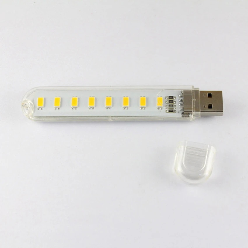Новый Полезный Мобильный USB светодиодный светильник 8 s для компьютера ночной