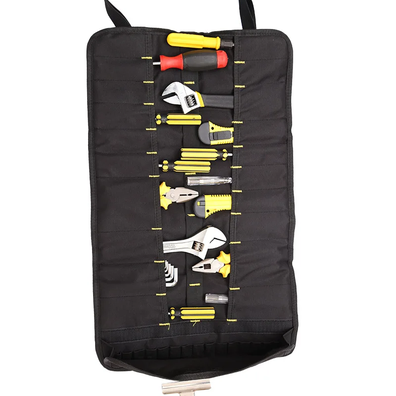 

Protable Roll Maintenance Kit Tool Belt Tool Storage Bag Pockets Work Gear Large Wrench Roll Hardware Folding Organizer
